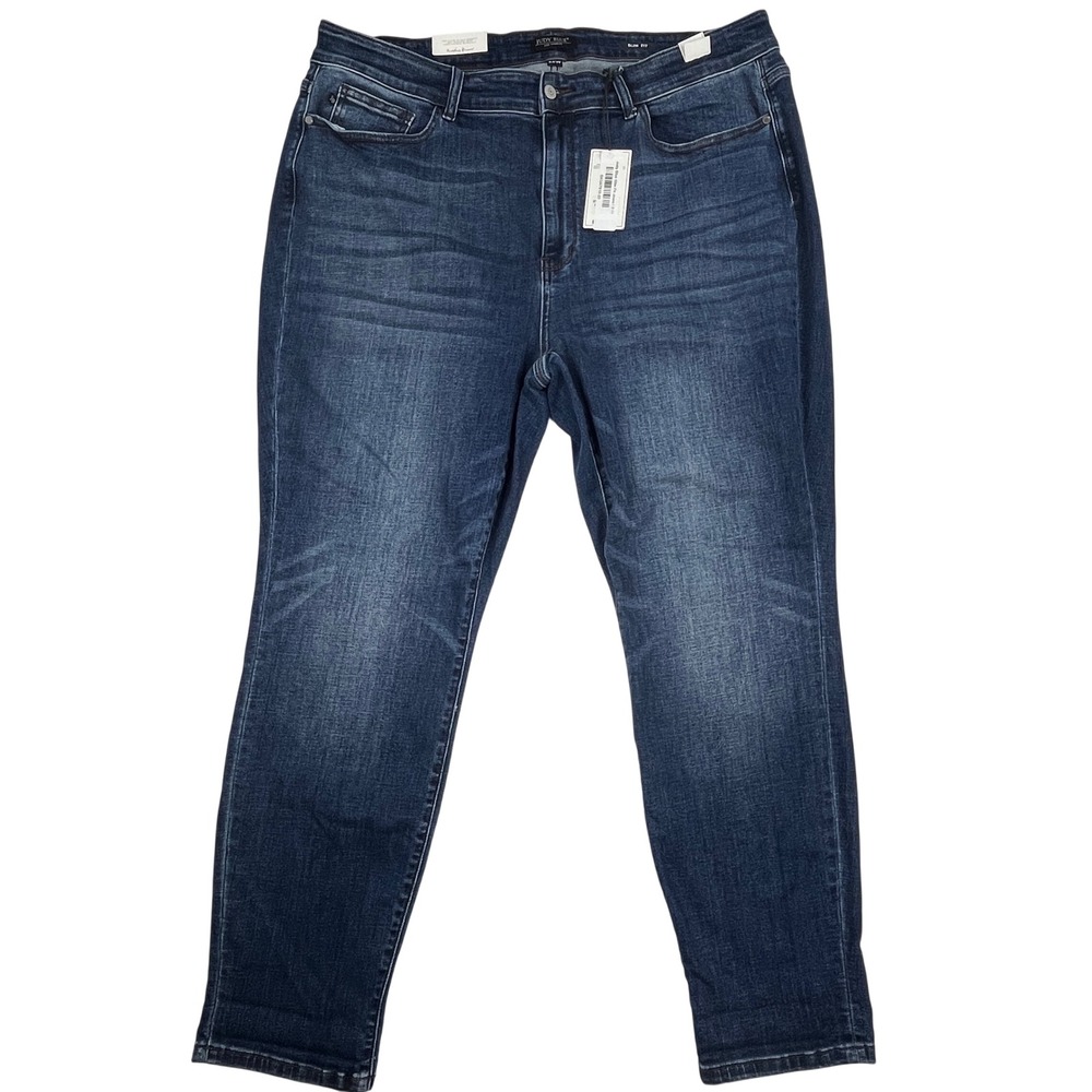 Judy Blue Slim Fit Jeans Mid Rise Miles City Cuffed Blue 22W JB82428DK-PL NWT